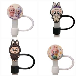 Labubu 4pk Straw Topper Bundle